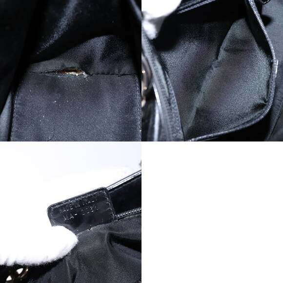 DIOR Montaigne Hand Bag Canvas Leather Black Silver - Picture 13 of 13